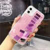 Makijaż Lustro Przypadki Telefon dla iPhone 11 Pro Max 12 XS 8 Cień oczu Miękka gumowa TPU Zderzak Ciecz Quicksand Bling Glitter Case Case