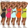 Women Tracksuits Designer Two Piece Set Short Solid Color Sleeveless Casual Wear Vest Shorts Suit Summer Sportswear