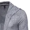 Tasarım Sonbahar Erkekler Kapşonlu hırka kazak gündelik uzun örgü dış giyim şık tam kol üstleri