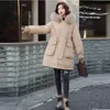 Designers Winter Down Padded Jacket Women Mid Length Fashion Big fur Collar Parka Plush Liner Winter Embroidered Coat Warm Outw