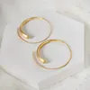 2021 Trend Mode Matte Große Retro Vintage Frauen Gold Hoop Koreanische Ungewöhnliche Ohrringe Gif