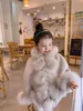 幼児の女の子のお姫様マントマントファッション冬の暖かい子供の女の子かわいい毛皮のフード付きジャケット子供ポンチョアウターウェアコート9619020