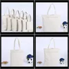 Pouches, Packaging & Display Jewelry Drop Delivery 2021 5Pcs Canvas Bag Reusable Shopping Grocery Tote Bags Cotton Cloth Handbags Women Custo