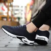 2021 Mode Kussen Running Schoenen Ademend Mannen Womens Designer Black Navy Blue Gray Sneakers Trainers Sport Maat 39-45 W-1713