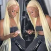 Lång 613 Blond Wig Naturligt Mjukt Brasilianskt Hår Straight Lace Front Syntetiska Paryker Med BabyHair För Kvinnor Halloween Kostym