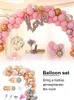 Dekoratif Çiçekler Çelenkler 129 adet / takım Şeftali Allık Lateks Balonlar Garland Kemer Kiti Retro Balon Seti Bebek Düğün Düğün Düğün Bir