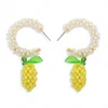 Zitronen-Ohrhänger für Damen, Bohemian-Stil, handgefertigt, offene Perlen-Anhänger, modischer Sommerschmuck, Brincos