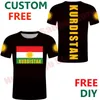 T-shirts hommes Kurdistan Nation Kurde Kurde Drapeau T-shirt Creative Col rond Couleur unie Graphique Dalkurd Ff pour hommes Casual311u