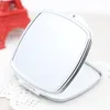 Speglar Personlig Bride Compact Pocket Spegel för Kvinnor Hjärtformad Silver Crystal Makeup Mirror Bridesmaid Bröllopsgåva