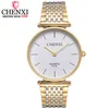 Chenxi Marca Moda Luxo Simples Full Steel Homens Assista à Água Resistente Rhinestone Gold Quartz Masculino Relógios Gift Relogios Q0524