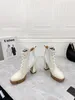 European and American classic color letter short boots leather stitching designer style size 35-40