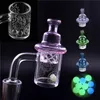 Le moins cher Quartz Banger Nail avec Spinning Carb Cap et Terp Pearl Femme Homme 10 14 18mm 4mm d'épaisseurPour les plates-formes pétrolières Bong en verre