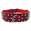 Dog Collar Leashes Fashion Spiked Studded För Big Dogs Croc PU Läder Collar Pet Halsband Justerbar Spännstorlek M L XL XXL