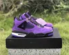 Mens Outdoor Shoes Black Purple Män Kvinna Ts Cactus Jack x Jumpman 4 4s Utomhus Utomhus tränare Sport Sneaker med låda