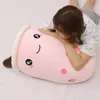 Cute Fruit Drink Plush Stuffed Soft Pink Strawberry Milk Tea Plush Boba Tea Cup Toy Bubble Tea Pillow Cushion Kids Gift 24cm OWF5678 2281 Y2