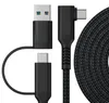 Pour Oculus Quest 2 Câbles de liaison USB 3.2 Gen 1 Câble de liaison Type C Transfert de données Charge rapide 3M 5M Accessoires Steam VR Cordons de tête en métal tressé