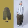Heren broek elastische taille japan streetwear splice kleuren losse casual broek mannelijke vrouwen retro mode hip hop wide been lading midden