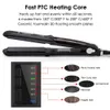 Steam Hair Straightener Flat Iron Professional Ceramic Tourmaline 2-in-1 Straightening Iron, Adjustable 300-450F Salon Heat, 110-220V Dual Voltage