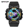 2021 Męskie Zegarki Sanda Top Marka Luksusowy LED Cyfrowy Kwarcowy Człowiek Sport Wrist Watch Wodoodporny Chronograf Watch Relogio Masculino G1022