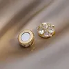 Stud 1 çift Piercing Yuvarlak Ball Rhinestone Manyetik Küpe Kadınlar için Çocuklar Çocuk Deliği Kristal Kulak Saplamaları Moda Takı274T