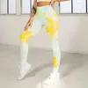 Seamless Tie Dye Leggings Sport Women Fitness Sexy High Waist Yoga Pants Colorful Sports Tights Running Workout Gym Clothing H1221