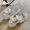 LazySeal Summer Wedge Sandals Women's Shoes With Diamond Hook Loop Platform Sandals Thick Bottom Shoes Ladies Footwear sandalias Y0721