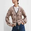Za Embroidered Knit Cardigan Women Vintage Long Sleeve Bead Applique Cropped Sweater Female Chic Winter Embroidery Top 210602