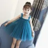 Dzieci Sukienka Baby Girls Sling Ball Suknie Bez Rękawów Mesh Tutu Dress Summer Girl Party Dress Vestidos 1-6Y RT034 Q0716