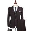 Casual Striped Suit Män Koreansk Grå Business Wedding Slim Fit Mens Passar Kostym Homme 3 Piece Plus Storlek 5XL Blazers Mäns