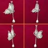 Guizhou Ethnic Style Handmade Miao Silver DIY Necklace Pendant Bottom Empty Support Old Embroidery Accessories Butterfly Bell Inla5244170