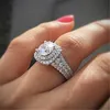 Womens Rings Crystal New 18K plated engagement party full diamond ring Lady Cluster styles Band