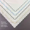 12 fshion set masa 40 * 40 cm Yemeği Beyaz İrlanda 100% Keten Çay Napkins Renkli Nakışmalı Taraklı Kenarlar