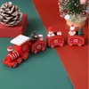 Regali per il giorno di Natale per bambini Ornamenti per treni in legno Fiocco di neve Dipinto Ornamento per decorazioni natalizie Bianco Verde Rosso 2023