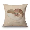 CushionDecorative Pillow Conch Shell Cushion Cover Retro Style Marine Animals Case Sofa Pillowcase Decoration 45X45cm5411738