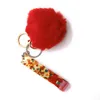 Card Grabber Phone Keychain Straps Charm Household Cute Credit Cards Puller Pompom Mini Rings Acrylic Debit Bank For Long Nail Atm Rabbit Fur Key chain Accessories