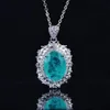 Brincos Colar 925 Forma oval de prata esterlina paraiba pingents de cristal verde turmalina anéis de jóias finas conjuntos de jóias