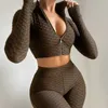 Mulheres Dois Peça de Yoga Calças De Roupas Designer 2021 Sport Tracksuits Jogger Ternos De Lazer Esportes Zíper Jacket Vestidos Simples SURA 0721