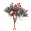 装飾的な花の花輪2スタイルのDIYクリスマスツリーの装飾シミュレーションベリーショートブランチホリデーパインニードルタワー人工植物クリスマス