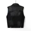 Black Sleeveless Female Jacket Korean Slim Jeans Coat Single-breasted Short Women's Denim Vest 4XL Plus Size Waistcoat Summer 210910