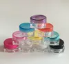 3g Cosmetic Package Jar Square Bottom Trial Cream Jar Empty Plastic Colorful Sample Bottle 1000pieces/lot