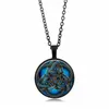 Accsori – collier Triangle bleu celtique, bijoux, pendentif, chaîne de pull