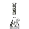 2021 Mushroom Beaker Bong hookah 5 mm de espesor 10 pulgadas BRILLA EN LA OSCURIDAD tubería de agua de vidrio plataforma petrolera dab gran reciclador