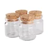 24pcs 37*40*27mm 20ml Mini Glass ing Bottles Tiny Jars Vials With Cork Stopper wedding gift 210331