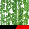 Flores decorativas grinaldas 1 peça 2,1m/2,3m Artificial Ivy Leaf Garland Plants Creeper Green Wreatch Decor de casa tropical Vine Folhagem falsa