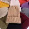 Beanie/Skull Caps Winter Knitted Hat Women Beanie 2021 Autumn Warm Soft Trendy Kpop Style Beanies Hats Girls Warmer Bonnet Ladies Casual Cap