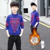 Boys Girls Sweater Knitting Cotton 2021 Pullover Warm Winter Autumn Plus Thicken Velvet Baby Kids Teenagers Children Clothing Y1024