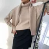 Hirsionsan Turtle Neck Cashmere Winter Pull Femme Élégant Épais Femelle chaude Treat Treinte Loose Basic Knitwear Jumper 210922