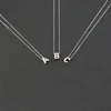 Mode minuscule collier Initial or argent couleur lettres coupées nom unique colliers ras du cou pour les femmes pendentif bijoux cadeau