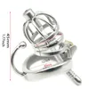 Male Stainless Steel Chastity Cage with Urethral Catheter Cock Lock BDSM Control Locking Sex Toys for Men