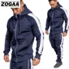 Hommes Survêtements Outwear Hoodies Zipper Sportwear Ensembles Homme Sweats Cardigan Hommes Ensemble Vêtements Pantalon Plus La Taille S-3XL 211006